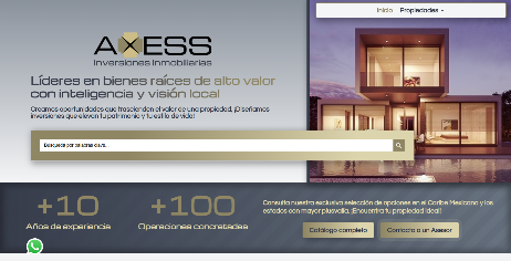 Sitios web profesionales para inmobiliarias -WEBSITE AXESS INVERSIONES INMOBILAIRIAS